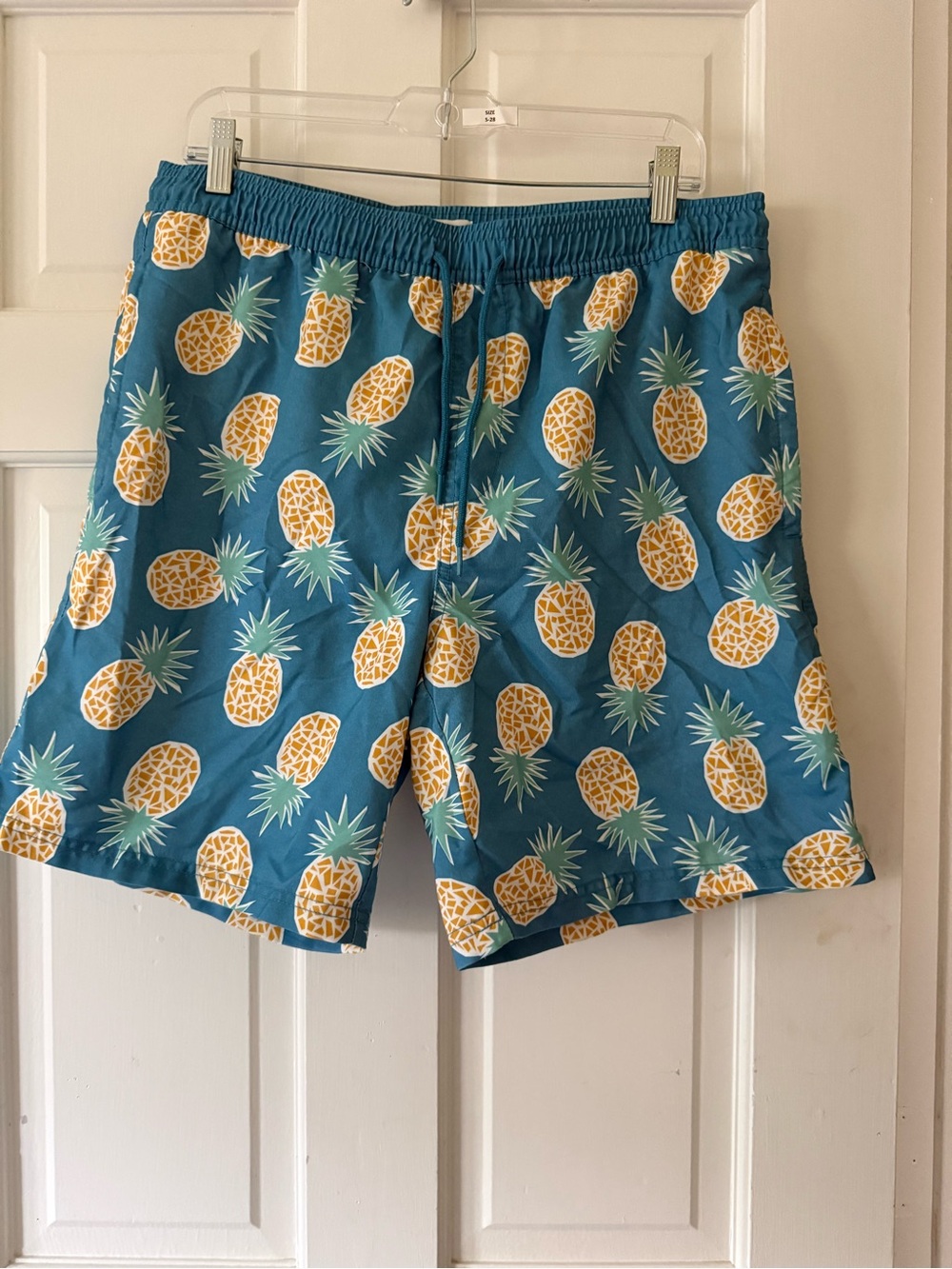 Sonoma Goods For Life Men's Pineapple Print Swim Trunks - Teal/Yellow